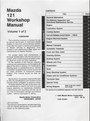 Mazda 121.Workshop manual.